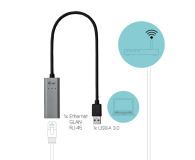 i-tec Adapter USB 3.0 Metal LAN RJ-45 10/100/1000 Mb/s - 456376 - zdjęcie 3